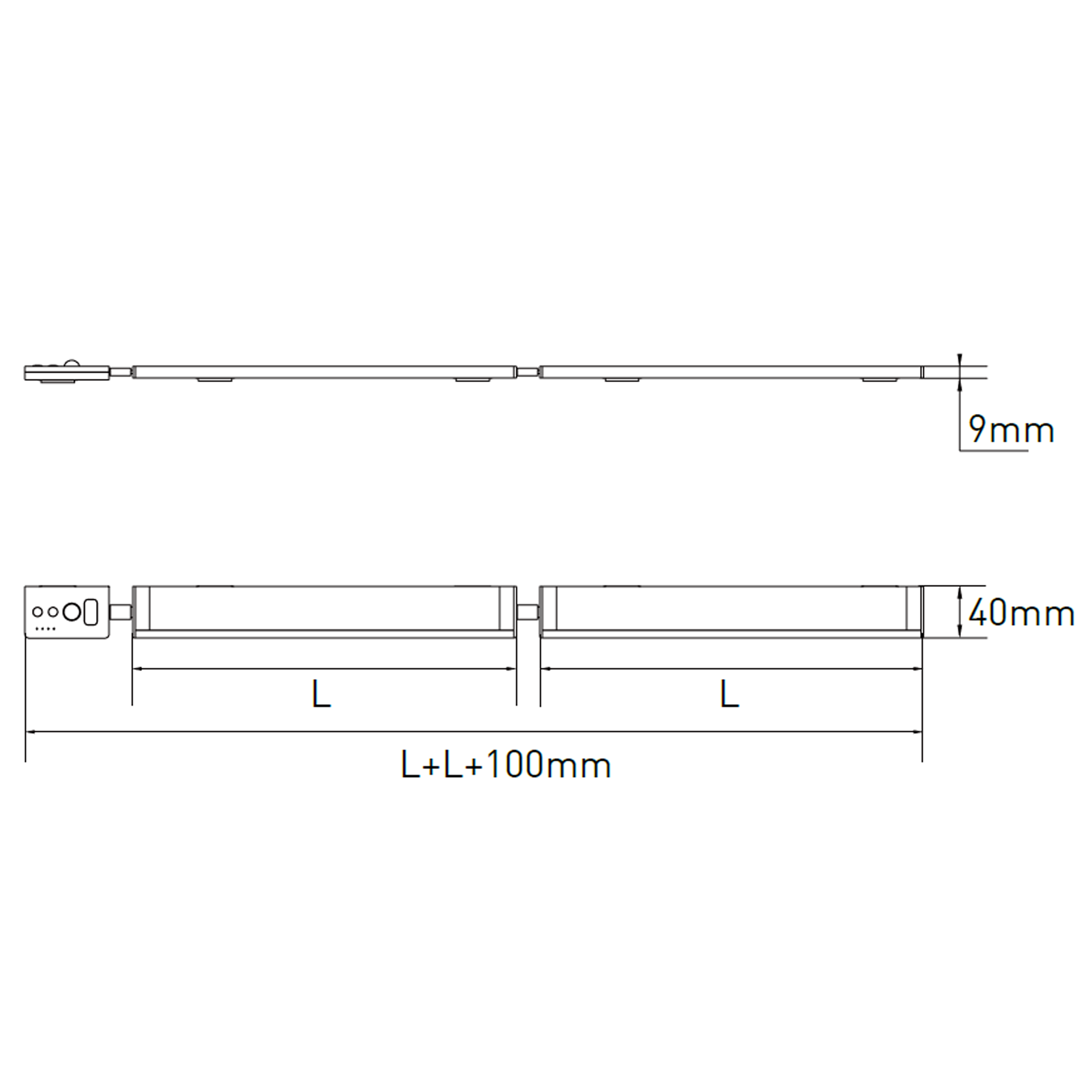 UB04 Series Side-Emitting Connectable Under Cabinet Bar Light_dimension