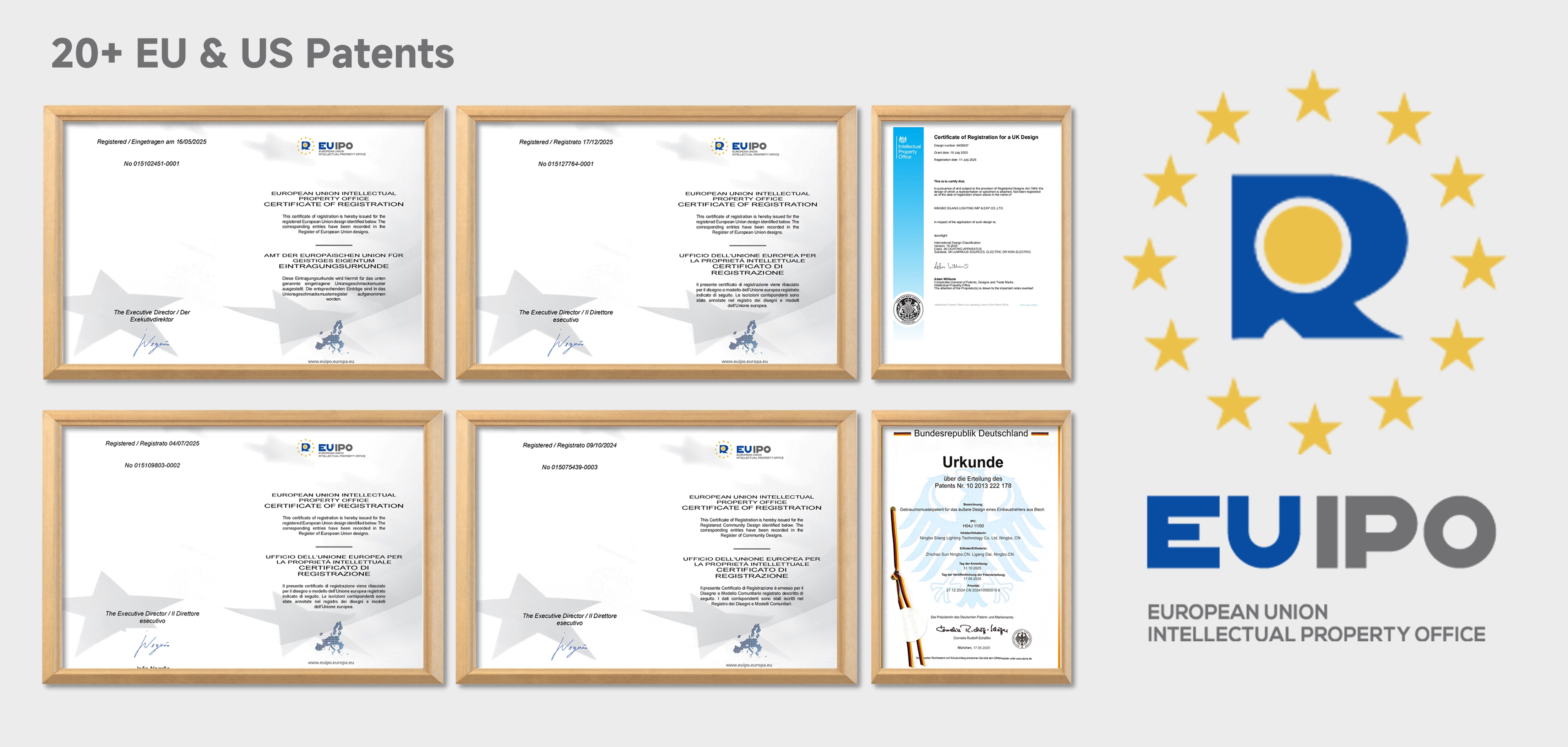 silang-lighting-eu-us-patents-certificate