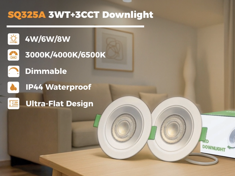 Silang Lighting SQ325A, 3WT+3CCT LED Downlight